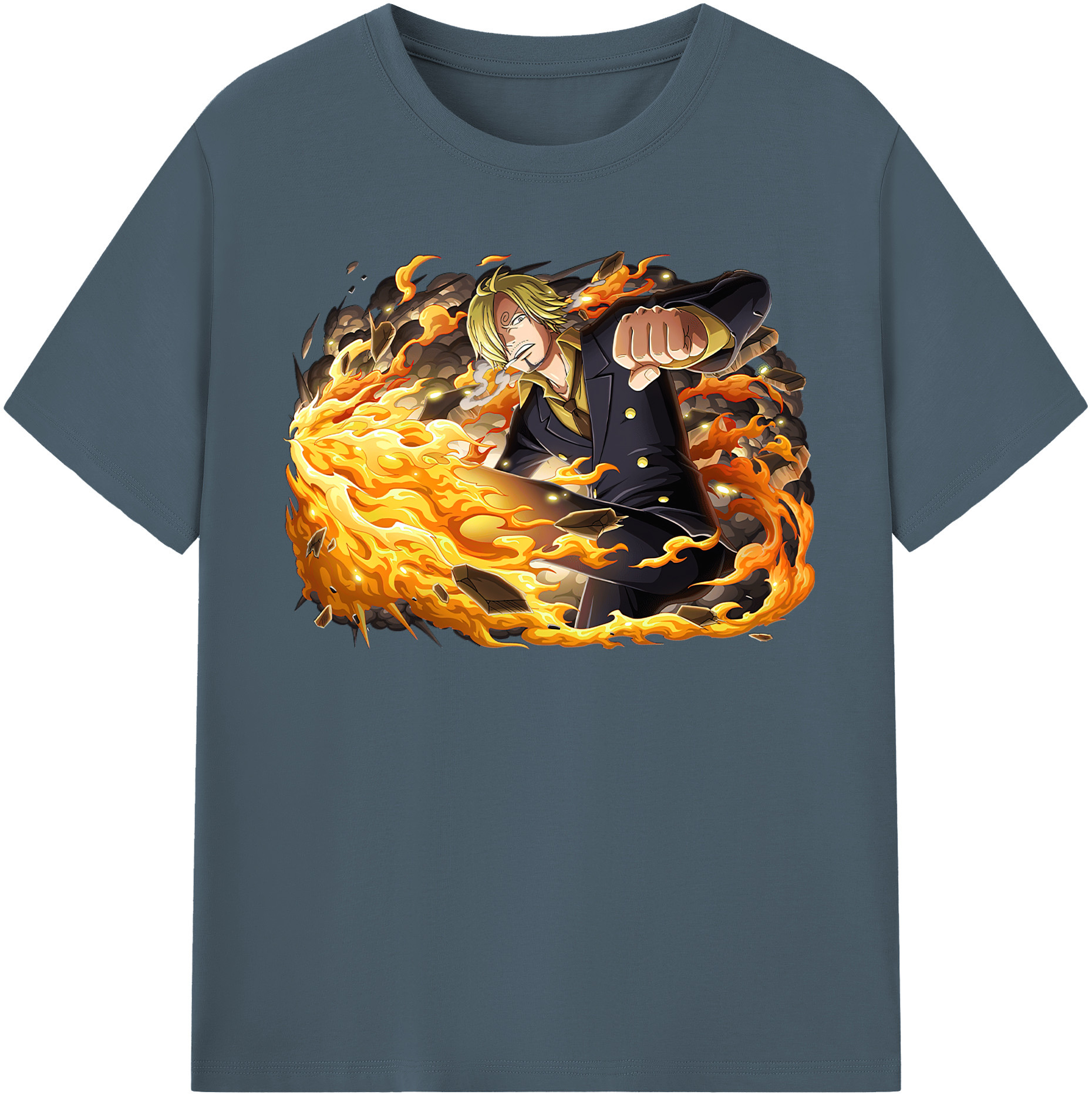 ワンピース サンジ ONE PIECE Sanji 綿100％半袖Tシャツ（フロントプリント）